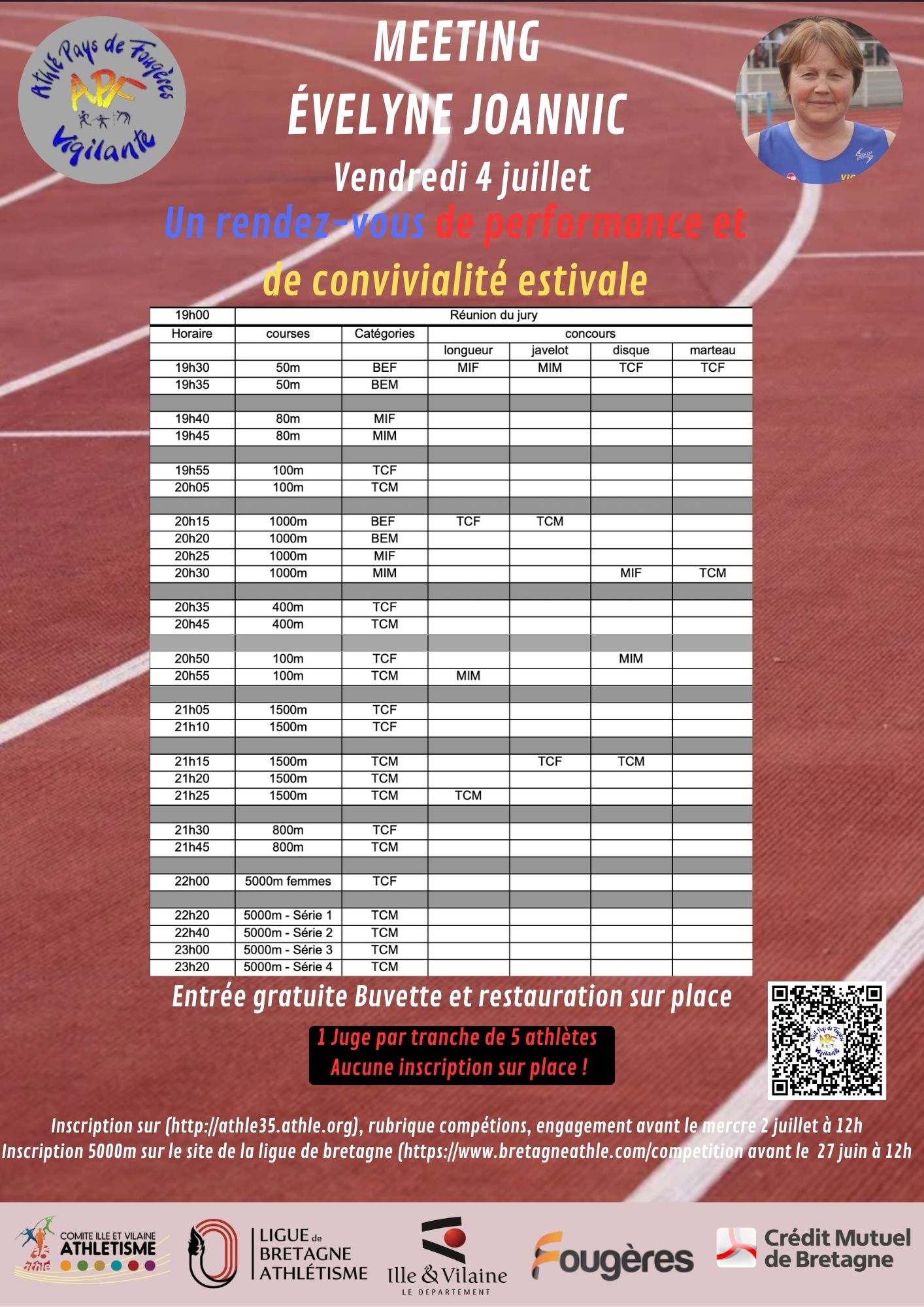 affiche horaire meeting fougeres